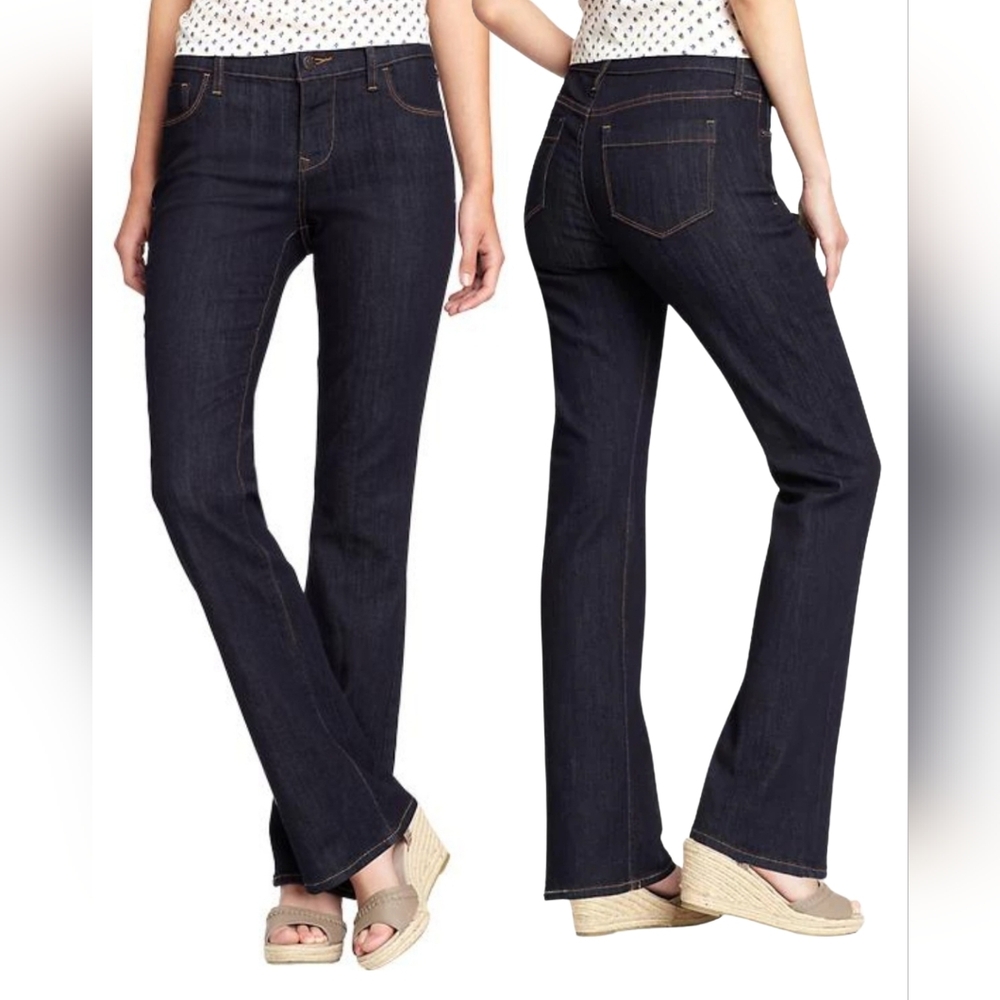 NEW Old Navy Sz 10 Mid-Rise Curvy Dark Wash Boot Cut Jeans 3334-BV